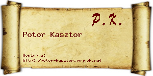 Potor Kasztor névjegykártya